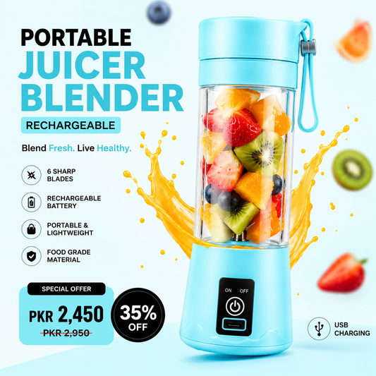 2-in-1 Portable Rechargeable Juicer Bottle – USB Electric Blender
